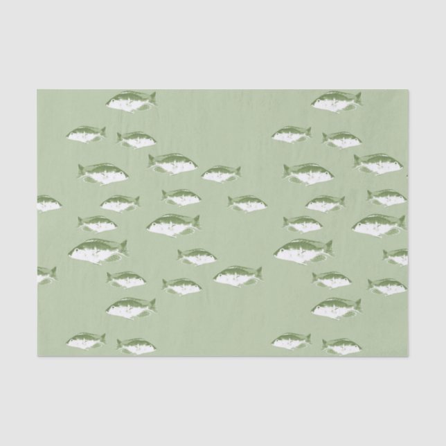 Olive green fish tissue paper (Front)