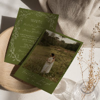 Olive Green Floral Romantic Old Money Wedding