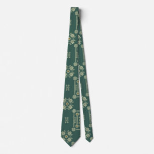 Olive Green Floral Tatreez Henna Thobe Dress Tie