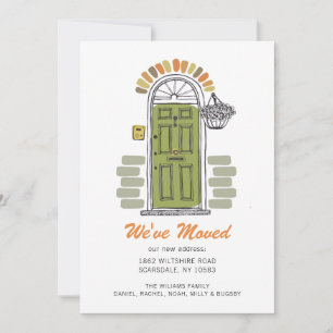 Olive Green Front Door We’ve Moved Announcement