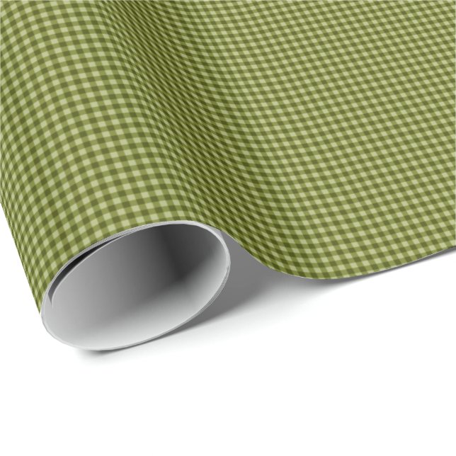 Olive Green Gingham-GIFT WRAPPING PAPER (Roll Corner)