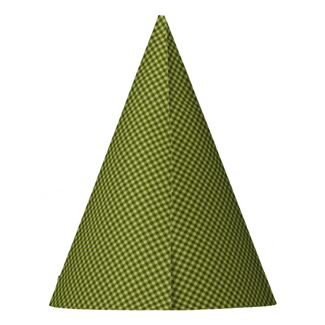 Olive Green Gingham-PAPER PARTY HATS (Back)