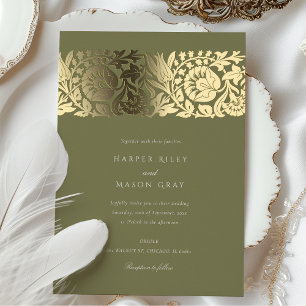 Olive Green Gold Floral Wedding