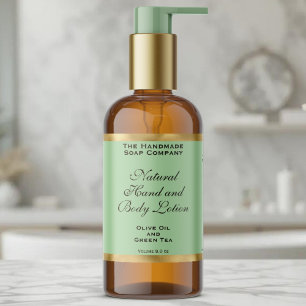 Olive Green & Gold Foil Cosmetics Bottle Label