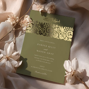 Olive Green Gold Islamic Wedding