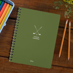 Olive Green Golf Club Personal Weekly Planner