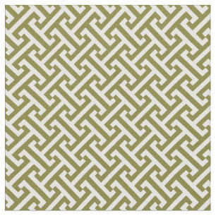 Olive Green Greek Key Pattern Fabric