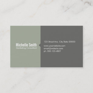 Olive Green & Grey Business Card
