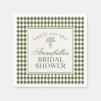 Olive Green Harlequin Chequered Bridal Shower