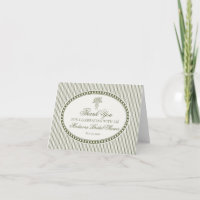 Olive Green Harlequin Chequered Thank You Card