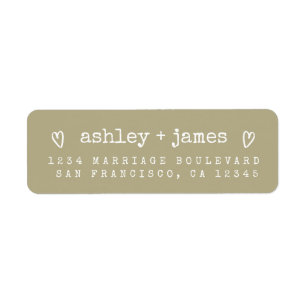 Olive Green Heart Couple Return Address