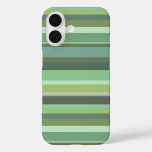 Olive green horizontal stripes iPhone 16 case