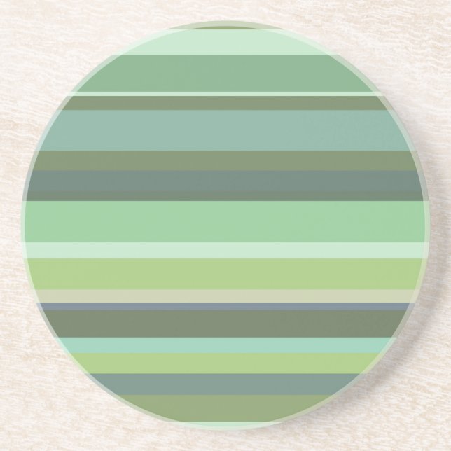 Olive green horizontal stripes coaster (Front)