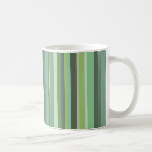 Olive green horizontal stripes coffee mug (Right)