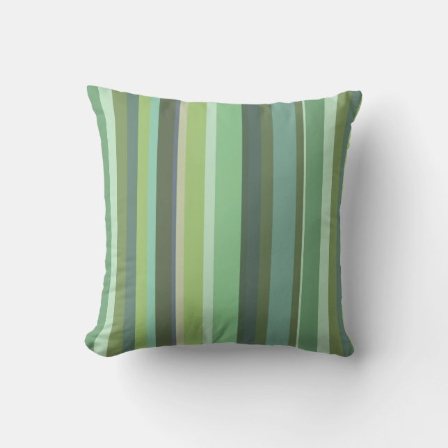 Olive green horizontal stripes cushion (Front)
