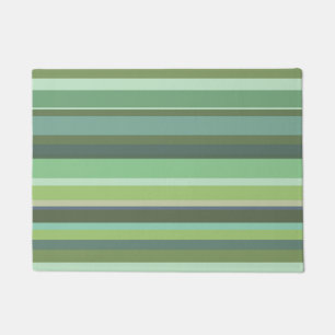 Olive green horizontal stripes doormat