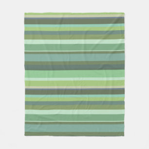Olive green horizontal stripes fleece blanket