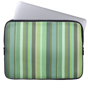 Olive green horizontal stripes laptop sleeve