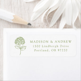 Olive Green Hydrangea Wedding Return Address