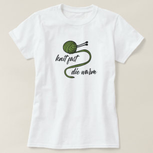 Olive Green Knit Fast, Die Warm T-Shirt