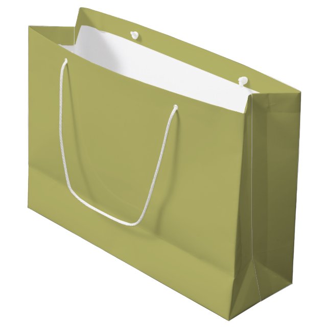 Olive Green Large Gift Bag – Single Colour Design (Front Angled)