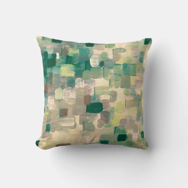 Olive Green Lime Tan & Grey Decor Pillow by Juul (Front)