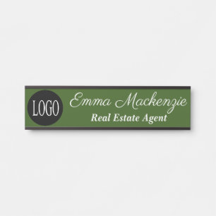 Olive Green Logo Professional Office Door Sign