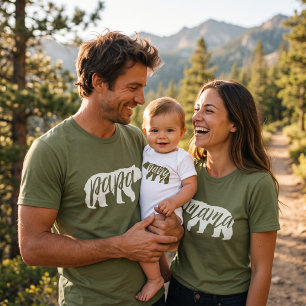 Olive Green Mama Bear Matching Family T-Shirt