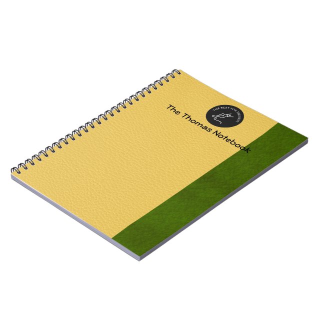 Olive Green Maroon Minimalist Split Notebook (Left Side)