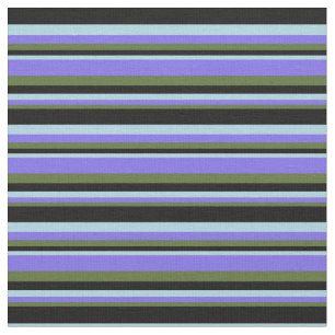 Olive Green, Medium Slate Blue, Light Blue & Black Fabric