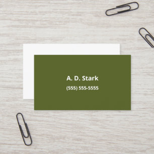 Olive Green Minimalist Business Cards