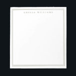 Olive Green Minimalist Monogram Notepad<br><div class="desc">Create your own personalised notepad with monogram name in elegant chic typography and olive green line border design.</div>
