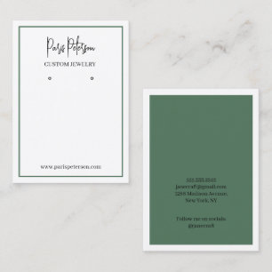 Olive Green Modern Jewellery Earrings Display Card