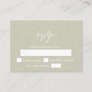 Olive Green Modern Minimalist Enclosure Card