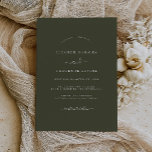 Olive Green Modern Minimalist Wedding   Invitation<br><div class="desc">More Pretty Wedding Invitations in the Little Bayleigh Store!</div>