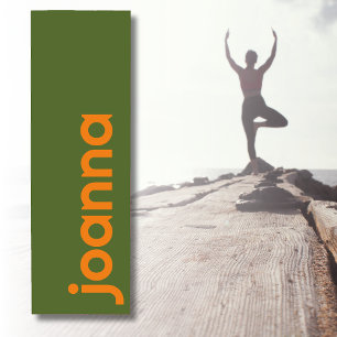 Olive Green Modern Name Stylish Simple Yoga Mat