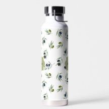 Olive Green Monogram Name Watercolor Chic Pattern