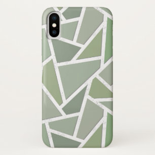 Olive green mosaic pattern Case-Mate iPhone case