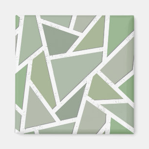 Olive green mosaic pattern magnet