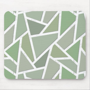 Olive green mosaic pattern mouse pad