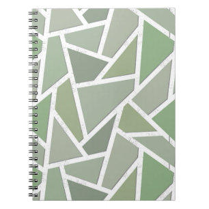 Olive green mosaic pattern notebook