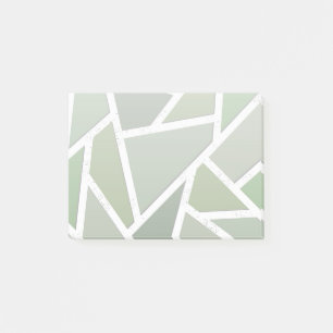 Olive green mosaic pattern post-it notes