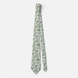 Olive green mosaic pattern tie