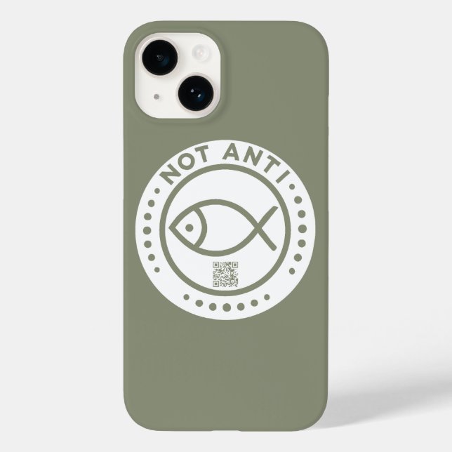 Olive green NotAntiFish phone case (Back)