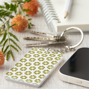 Olive Green Pattern Key Ring