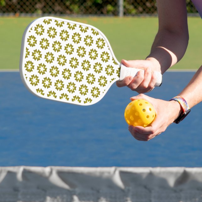 Olive Green Pattern Pickleball Paddle (Insitu)