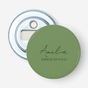 Olive Green Personalised Bridesmaid Bottle Opener