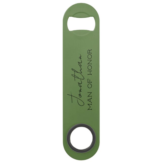 Olive Green Personalised Man of Honour  (Front)