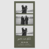 Olive Green Photo Strip Magnetic Wedding