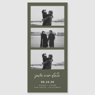 Olive Green Photo Strip Magnetic Wedding